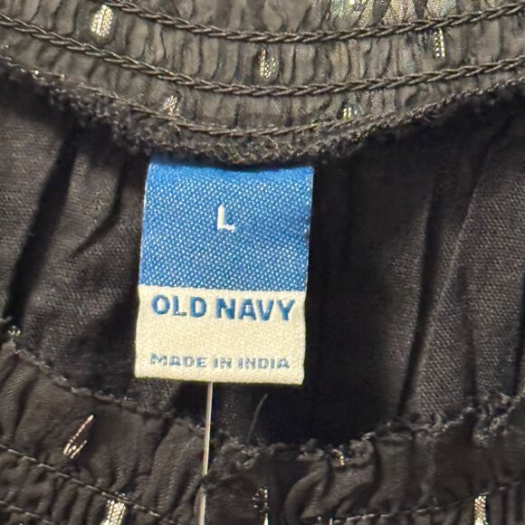 Old Navy Womens Black Metallic Dot Long Sleeve Dress Size L. NWT - Picture 2 of 12